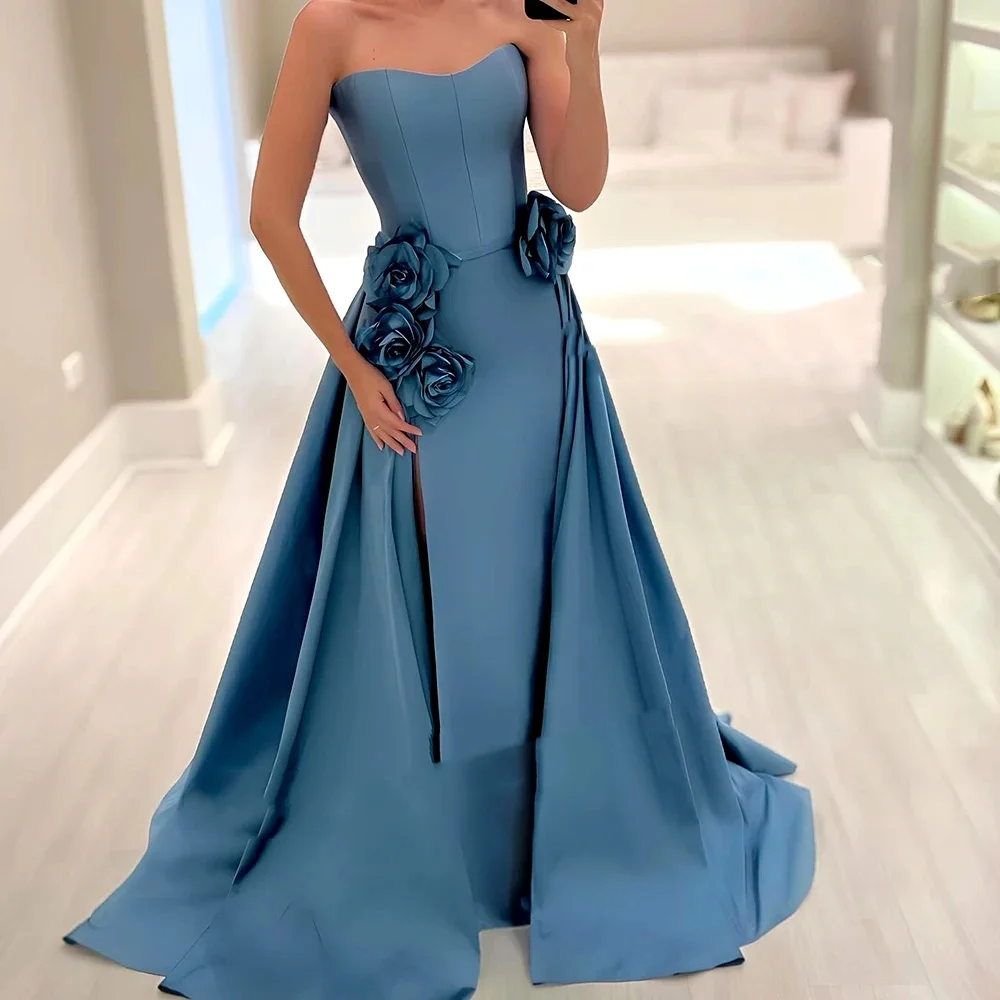 

Muloong Strapless Sweep Train Women Elegant And Pretty Luxury Prom Dress