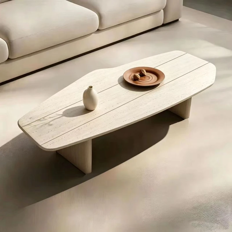 Nordic modern coffee table wooden art living room furniture oval wooden coffee table suitable for home office hotel use