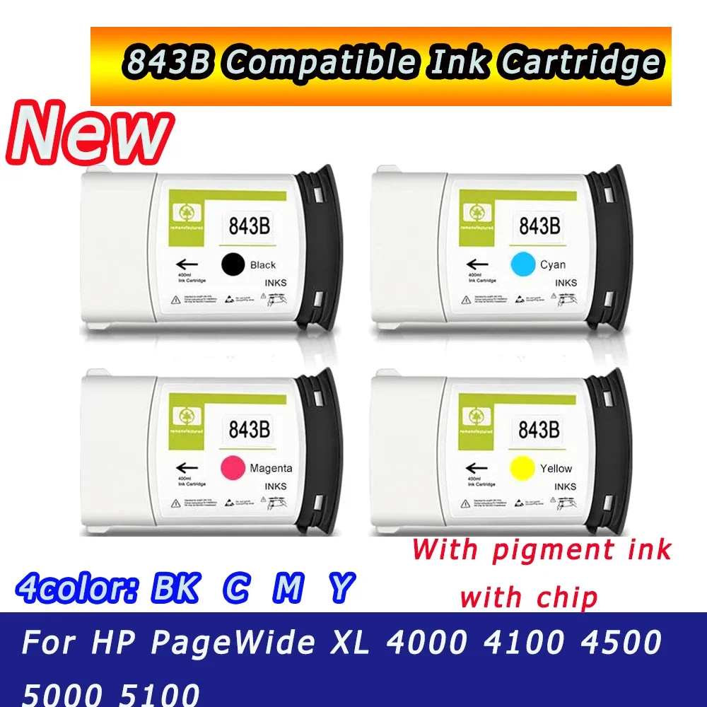 

843 843B Compatible Ink Cartridge with Full Pigment Ink For HP For HP PageWide XL 4000 4100 4500 5000 5100 Non Original