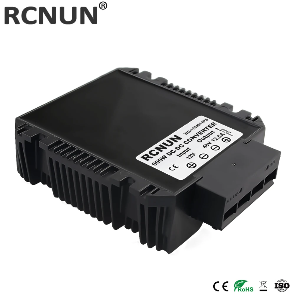 RCNUN 12V to 48V 12.5A 600W Reliable DC DC Converter Step-up Voltage Regulator 12 volt to 48 volt Booster Module for Cars Solar