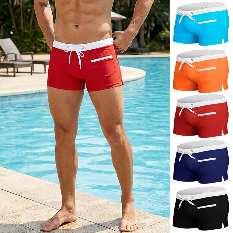 Maillot de bain d'été pour hommes, avec doublure en maille, poche zippée, extensible, confortable, séchage rapide, short de bain