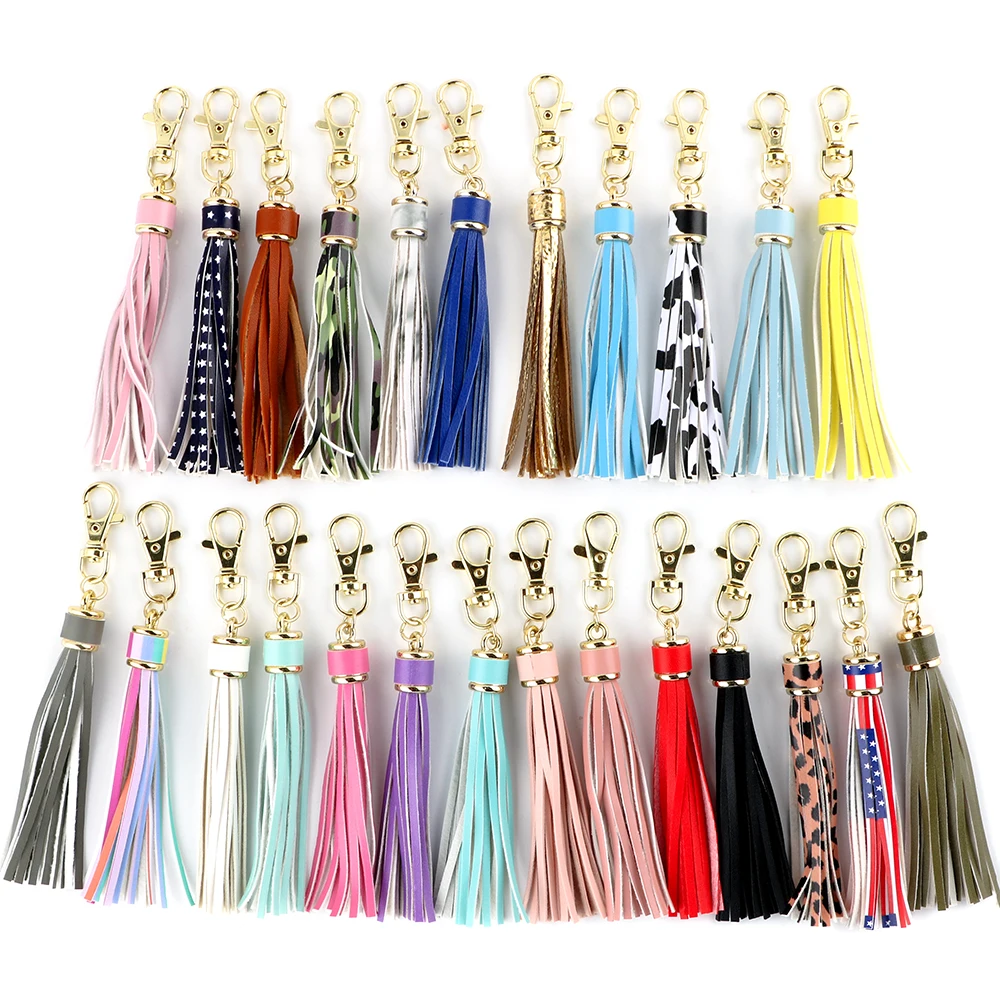 3/5/10 Stück Leder Quaste Schlüsselanhänger Fertigprodukt Set für Schmuck DIY Schlüsselanhänger Rucksäcke Anhänger Dekorationen
