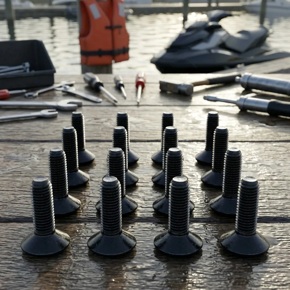 16Pcs Black=Metal Torx= Screws For Seadoo GTI= 90 130 Wake= 170 GTX= 230 300 Front Bumper Fastener Kit Replace 250000828