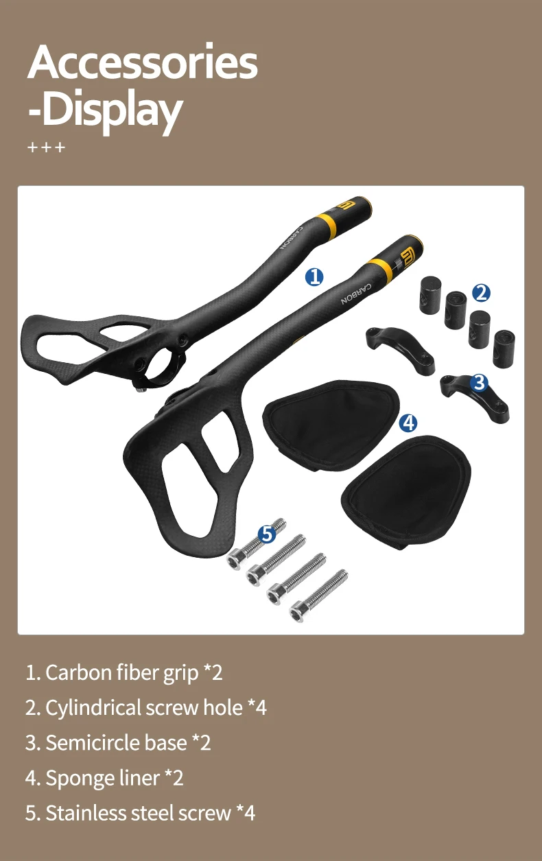 Volle Carbon Faser Straße Fahrrad Lenker Autobahn Rest Setzen Lenker Aero Carbon TT Fahrrad Griff Bars Probe TT Bar 3K Matte – Detail 11