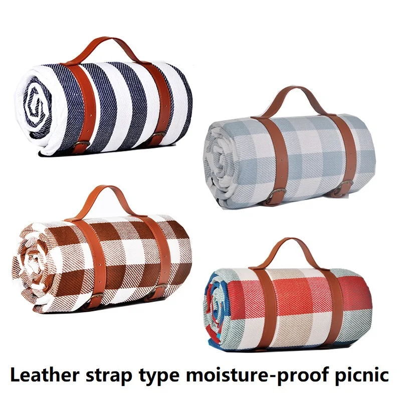 Leather strap moisture-proof pad with acrylic fabric surface TPU bottom waterproof and breathable camping tent pad