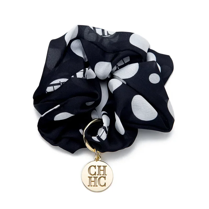 CH Tie Womens Daily Party Use Horrorcosplaycostumeprops Polka Dot Scrunchie Cosplay Accessories Gold Logo Charm Elastic Hair image 6