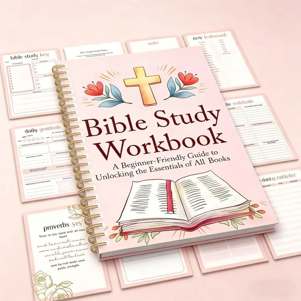 Spiral Binding Bible Study Workbook Study Sections Prayer Notes Notes Journal Portable Guided Pages Prayer Reflection Notebook