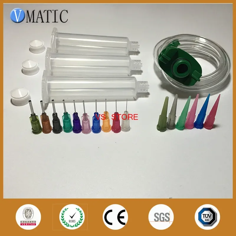 Free Shipping Trade Assurance Quality 5cc/ml Dispenser Dispensing Needle Tips Pneumatic Syringe Barrel Valve Robot Adapter