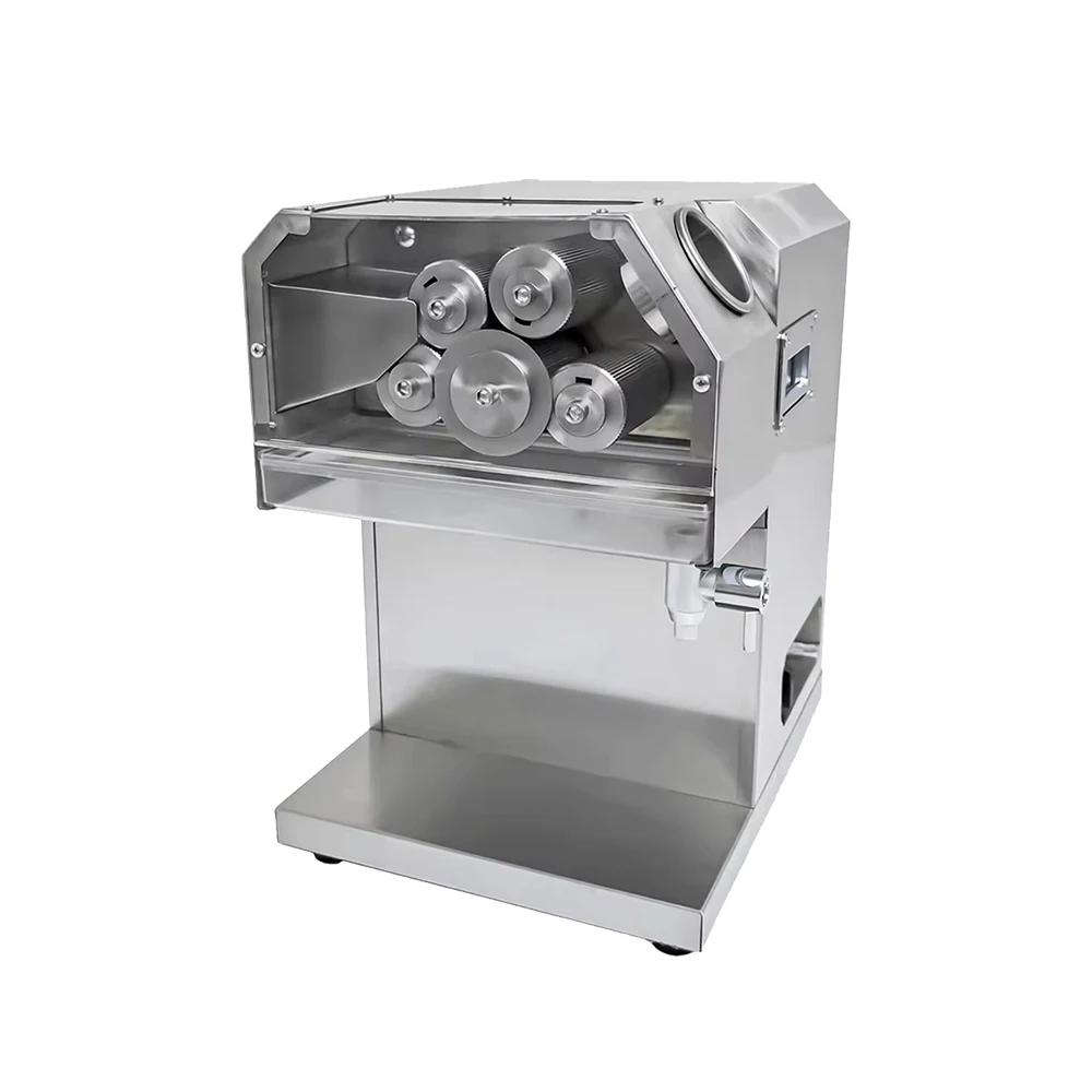 

Автоматическая коммерческая соковыжималка для сахарного тростника из нержавеющей стали, 5 валков, высокая производительность, 350 Вт, совместимость с напряжением 220 В/110 В