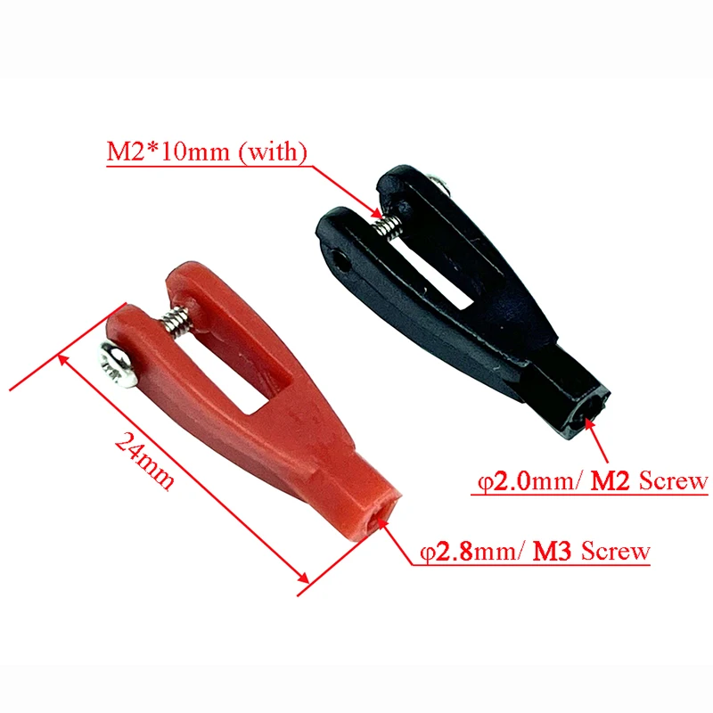 10pcs Servo Linkage Rod Clevis Coupler U-shaped Nylon Clamp 2/2.8mm for M2 M3 Push Connecting Rod  for RC Aircraft Model Parts