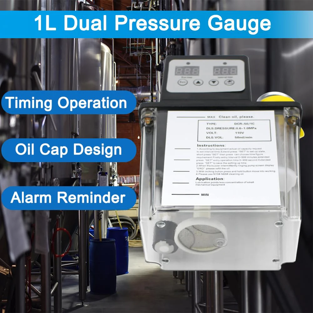 Electromagnetic Pump Automatic Lubricating Pump For CNC Machines Continuous Supply Lubricating Oil Alloy Gear Pump