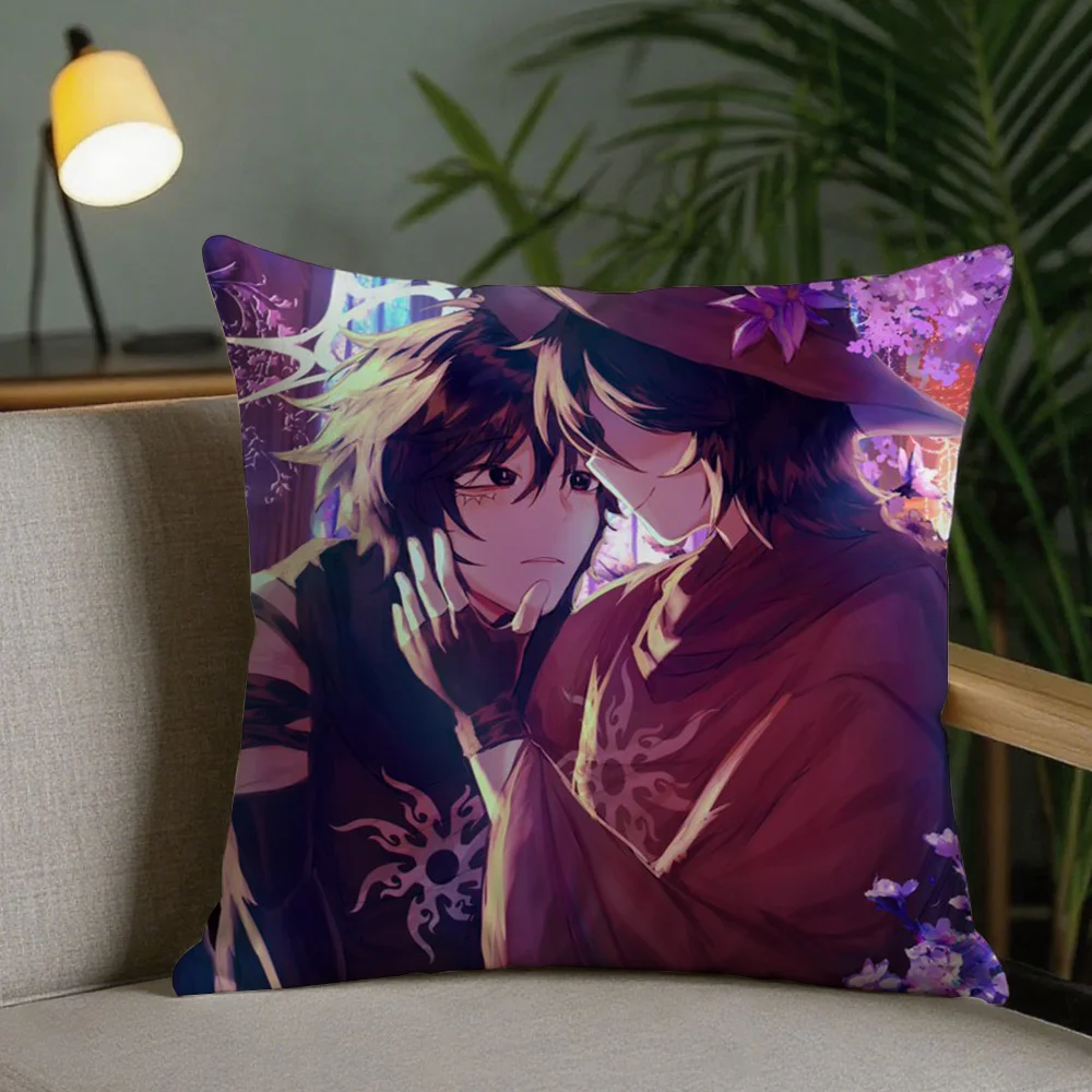 Forsaken Anime Pillow Case Square Pillowcase Double-Sided Printing Short Plush Sofa Cushion Bedroom Bedside PillowCover