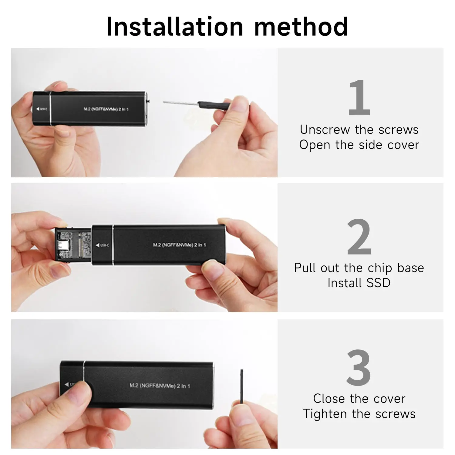 10Gbps M.2 SSD Enclosure Case With USB 3.1 Supports M Key/B&M Key Port NVMe Protocol PCle3.0 and PCle4.0 for Jetson Orin Flash