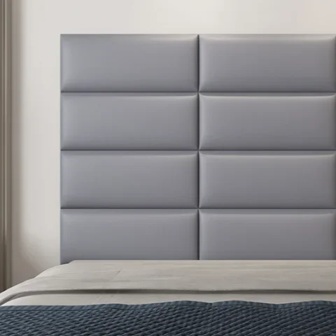 Cabeceros de decoración de cama Interior, cabecero de terciopelo de ante suave 3D extraíble, Panel de pared de cuero