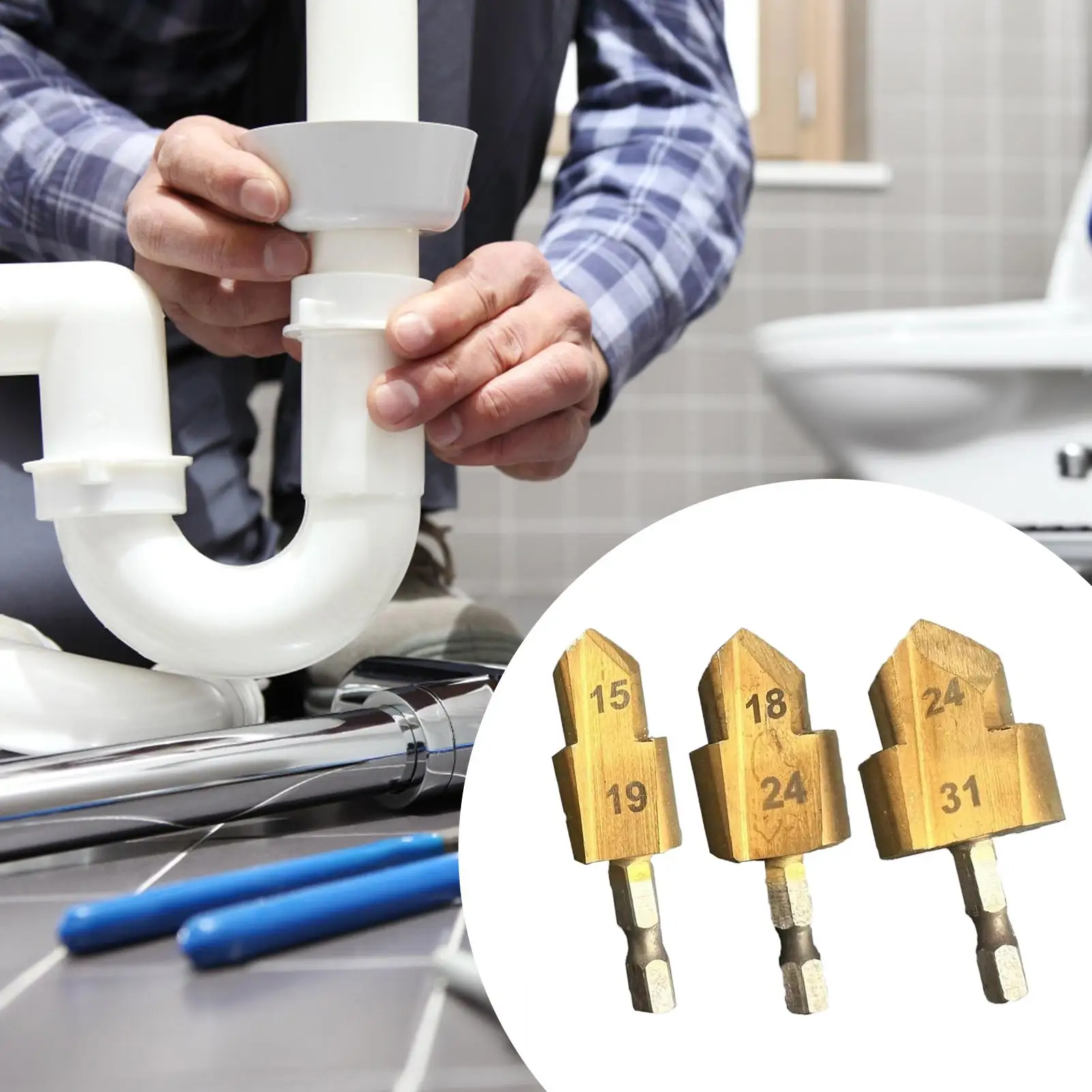 

Набор сверл для расширения труб, усиленный инструмент для увеличения диаметра, сверло-развертка для труб, для расширения отверстий, обработки кромок, снятия фасок и углов