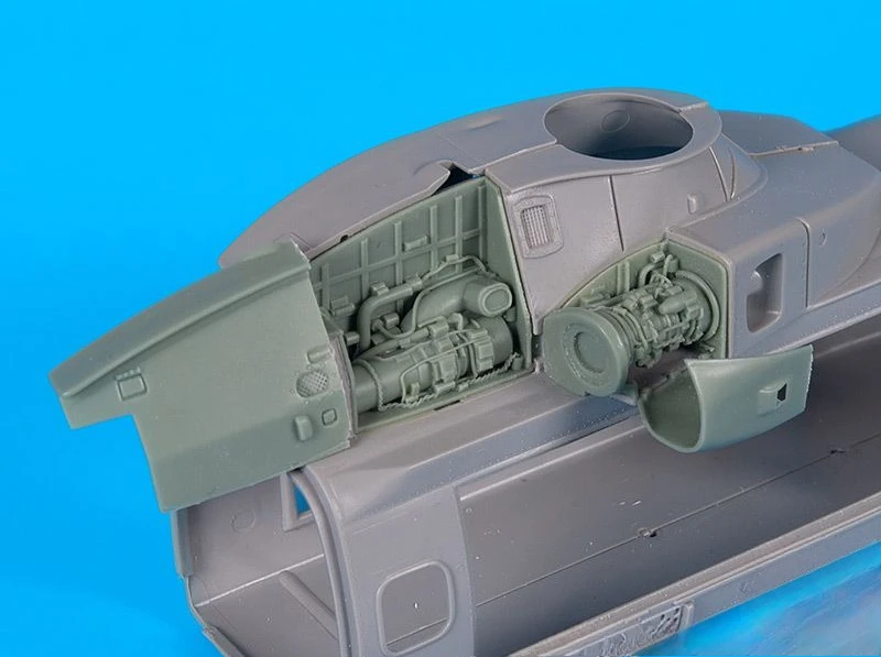 1/72 Scale Die-Cast Resin Aircraft Parts Model Assembled Kit EH-101 Merlin Helicopter Engine Model Unassembled and Unpainted