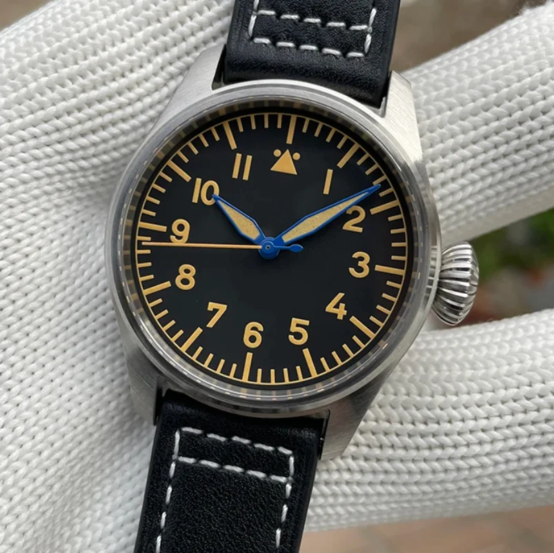 STEELDIVE Herren-Automatikuhr, 39 mm, Pilot-Mechanische Armbanduhr, 20 Bar wasserdicht, C3/BGW-9, leuchtender Saphir, NH35, Zwiebelkrone