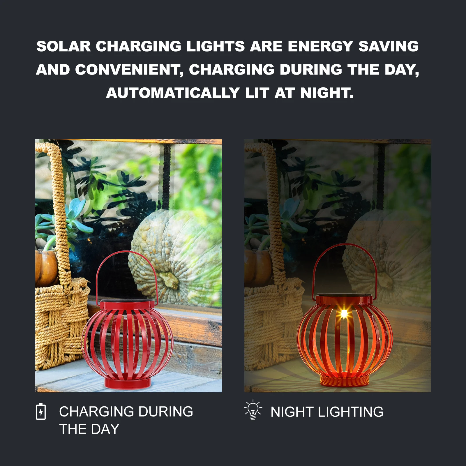 

Solar Lantern Iron Decorative Garden Light Waterproof Durable Hanging Small Yard Lamp L Pendant