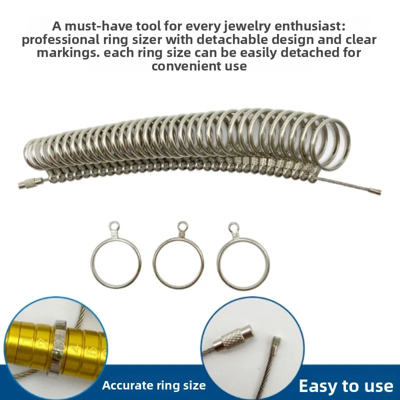 

2024 New Hot Selling Four Use Metal Ring Ring Measuring Ring Number Measuring Device Finger Ring Size Measurement