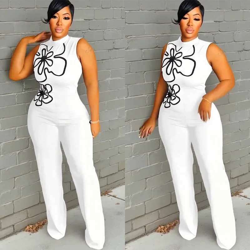 

Dashiki African Clothes for Women Summer Elegant African Sleeveless Polyester O-neck Party Evening Long Jumpsuit Africa Clothing