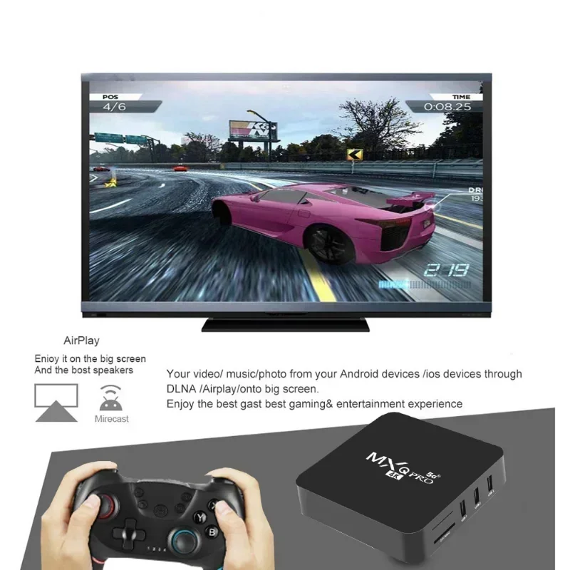 الإصدار العالمي MXQpro RK3229 Android Smart TV Box 4K Media Player TV BOX جهاز التحكم عن بعد TV Set Top Box IPTV Netflix YouTube