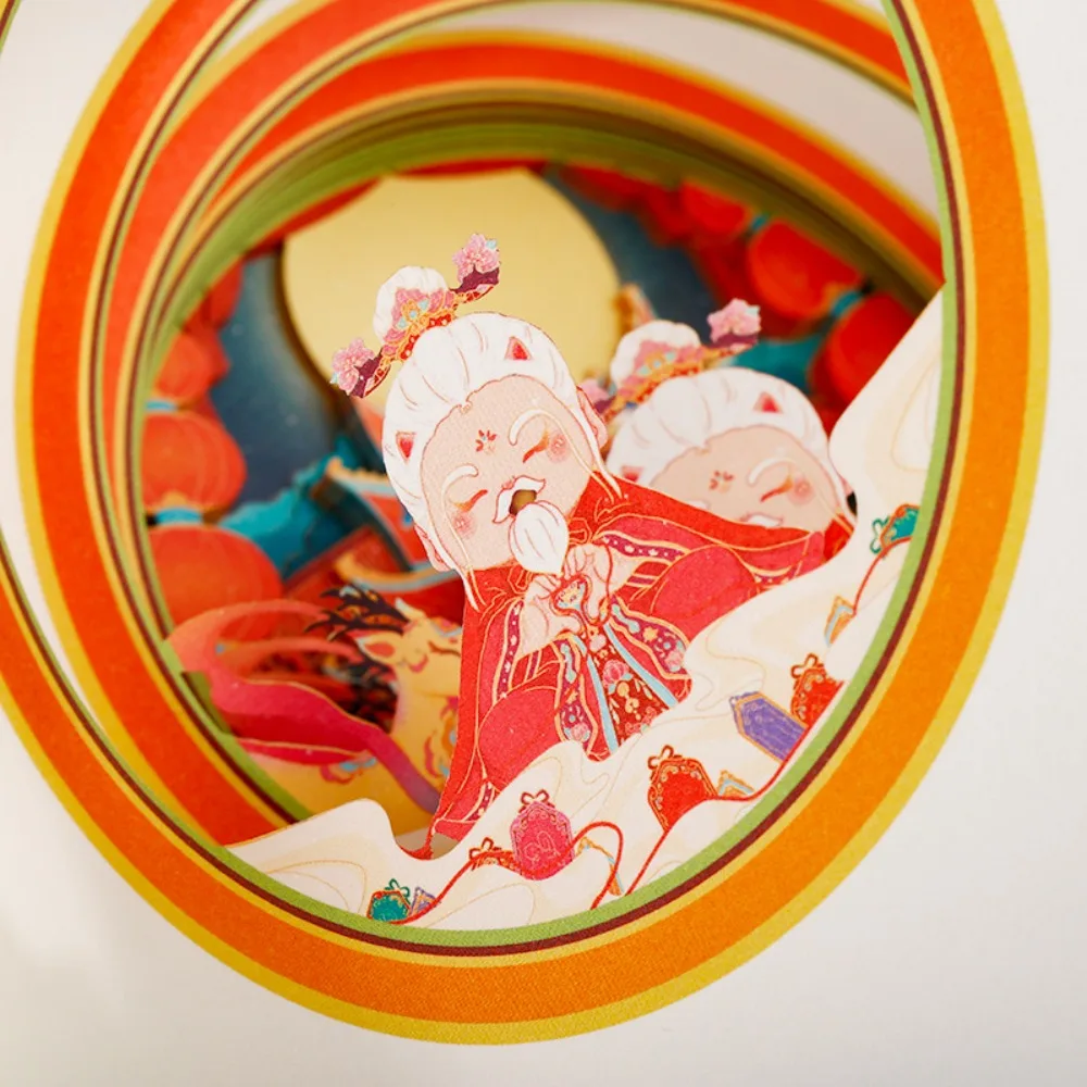 Boa sorte chegando presente cultural e criativo casa de papel mágico 3d estéreo escultura em papel caderno mão conta