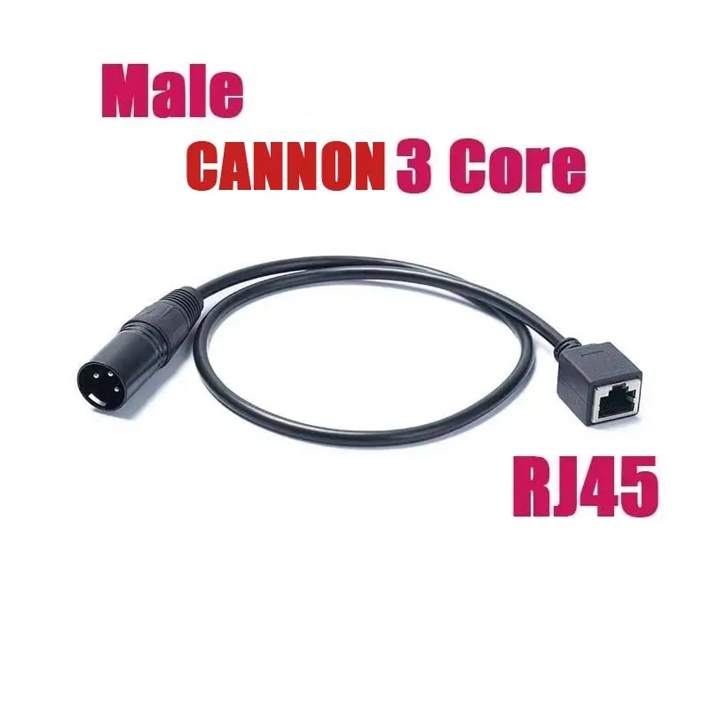 캐논 오디오 3코어 RJ45 케이블 스플리터 변환 케이블 무대 조명 이더넷 플러그 코드 OD5 실드 네트워크 신호 연장기