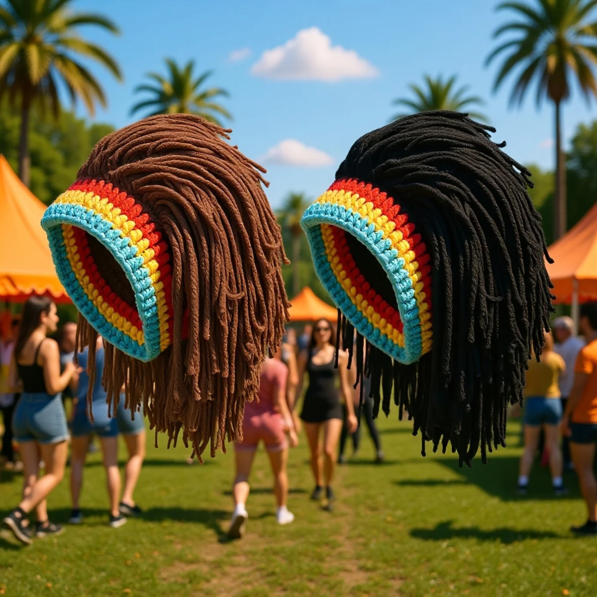 Rasta Wig Beanie Men's Caps Hip Hop Cap Handmade Crochet Winter Warm Hat Gorro Halloween Xmas Birthday Gifts Funny Party Wig