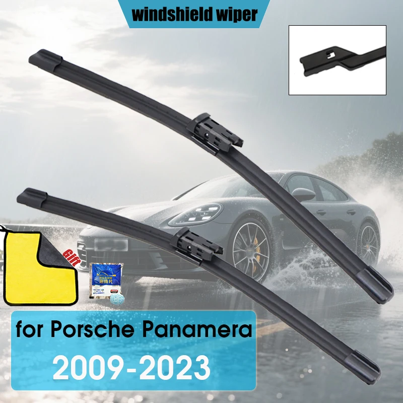 

For Porsche Panamera (970 971) 2009-2023 Car Wiper Front Wiper Blade Fit U Hook&Push Button Arm Front Windscreen Auto Wipers