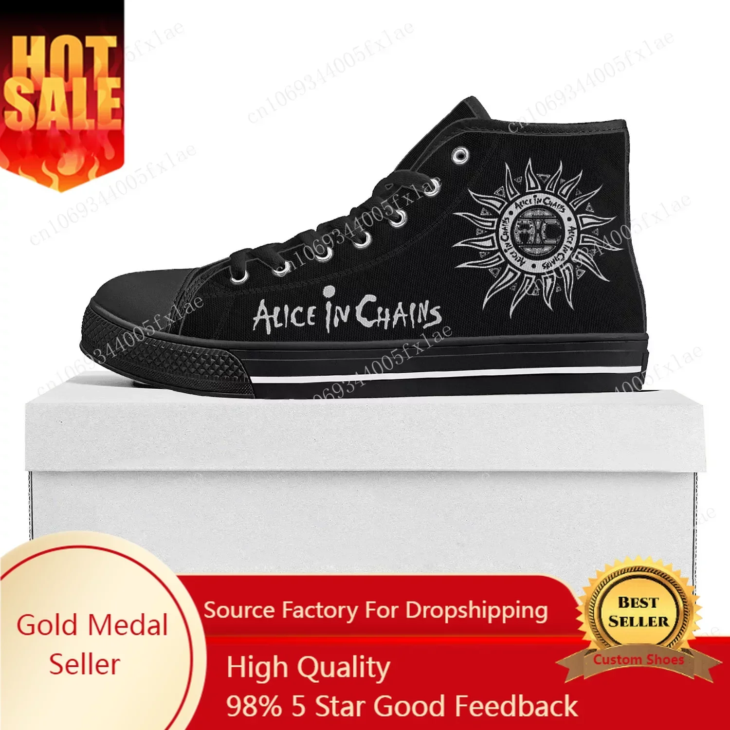 

Alice In Chains Metal Rock Band Pop High Top High Quality Sneakers Mens Womens Teenager Canvas Sneaker Couple Shoe Custom Shoe