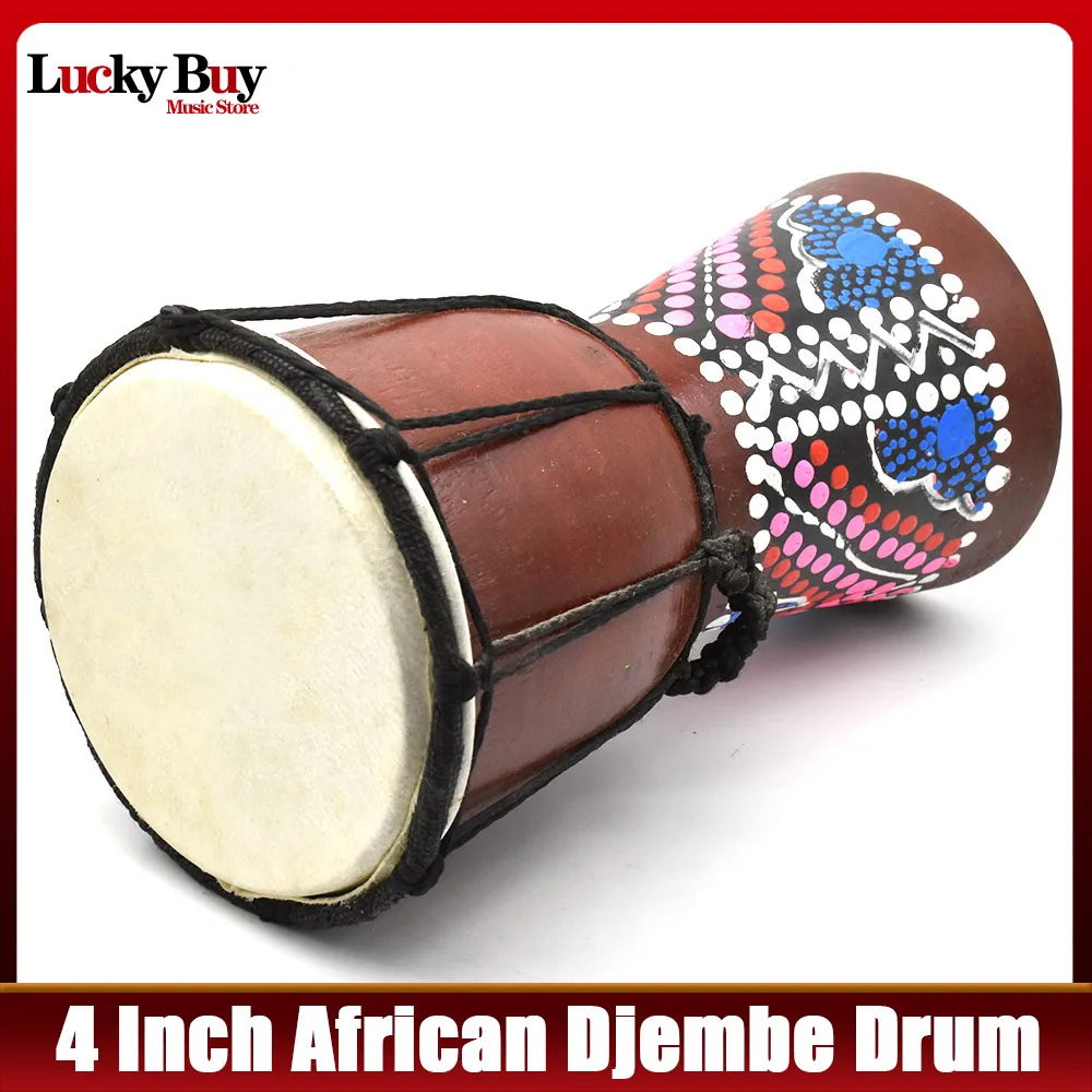 4 Polegada Profissional Africano Djembe Drum Bongo Madeira Bom Som Instrumento Musical