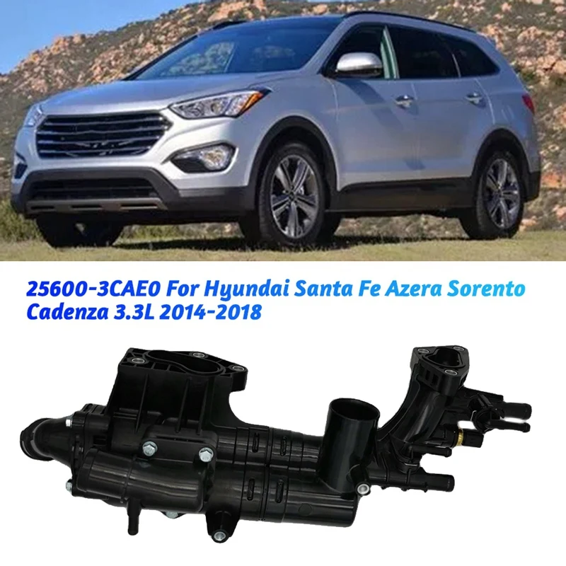 

Контроль температуры охлаждающей жидкости двигателя 25600-3CAE0 для Hyundai Santa Fe Azera Sorento Cadenza 2014 л 2018-запчасти термостатный блок