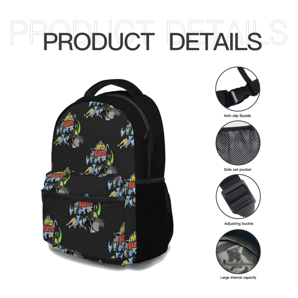 Nieuwe Modieuze Wilde Kratts Rugzak Grote Capaciteit Trendy Boekentas Multi-Pockets Verstelbare 17Inch