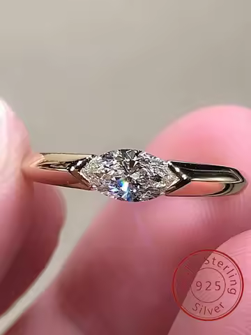 925 Sterling Silver Simplicity Fashion Marquise Zircon Ring For Women Engagement Anniversary Party Daily Wear Fine Jewelry