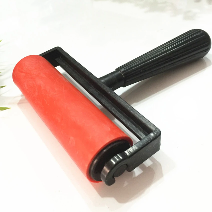 10cm Printmaking Plastic Roller Soft Brayer Craft Projects Ink and Stamping Tools Print Rollers Construction Hand Tool