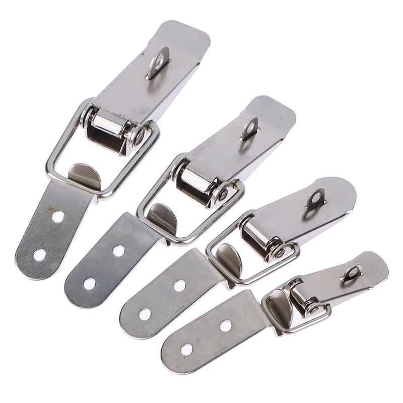 

90 Degrees Duck-mouth Buckle Hook Lock Draw Toggle Latch Clamp Clip Silver Hasp Latch Catch Clasp