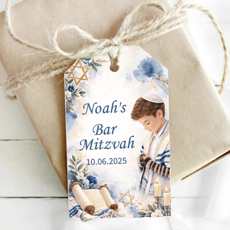 Bar Mitzvah, Bat Mitzvah, Personalised Gift Tags, Custom Favor Hang Tags, Lables