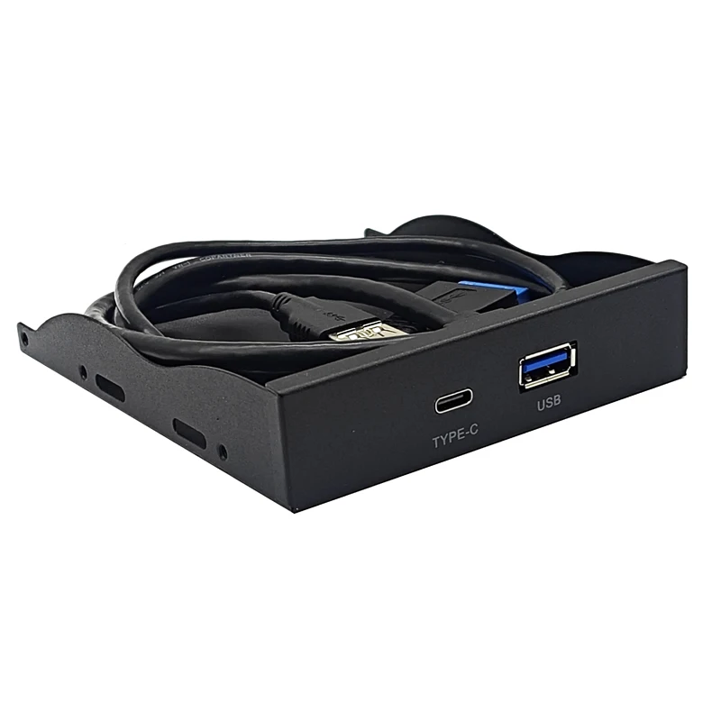 Panel Frontal USB 3,0 para PC, 1 puerto USB 3,0 + 1 puerto USB 3,1, Adaptador tipo C, Chip VL162, USB 3,2 Gen1, 5Gb para Bahía de disquete de 3,5 pulgadas