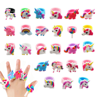 10/20PCS Unicorn Rings Keychain Bracelet Unicorn Party Favors Children Unicorn Gifts Boys Girls Birthday Party Gift Bag Fillers