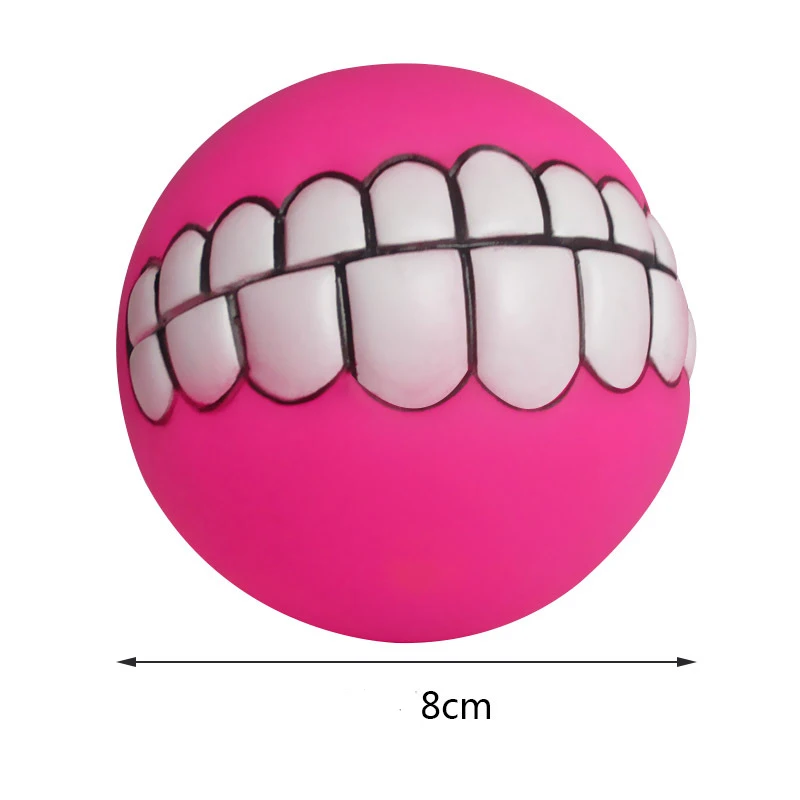 Pet Dog Ball Teeth Fun Trick Toy Pet Dog Silicone Toy Chewing Toy Teeth Cleaning Squeak Toy Dog Training Interactive Pet Toy