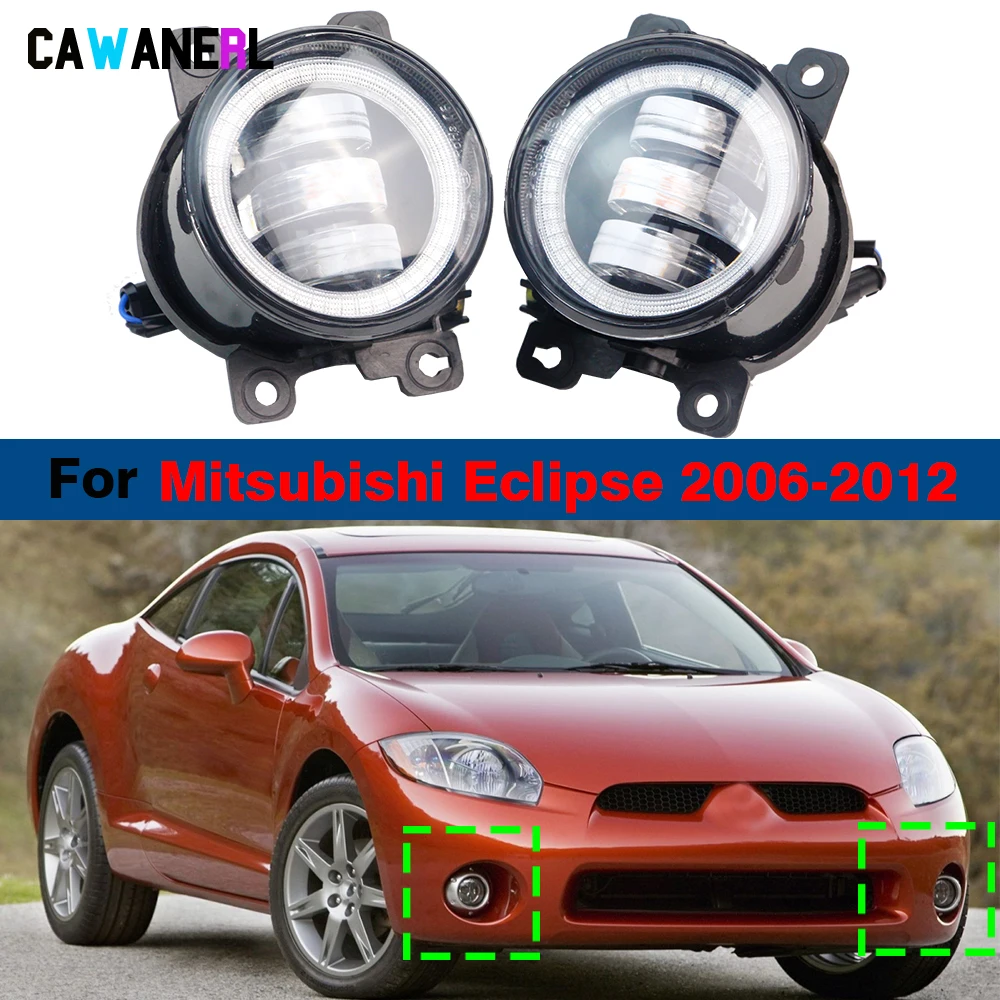 2 X Car Front Angel Eye LED Fog Light 30W Daytime Running Lamp DRL H11 For Mitsubishi Eclipse 2006 2007 2008 2009 2010 2011 2012