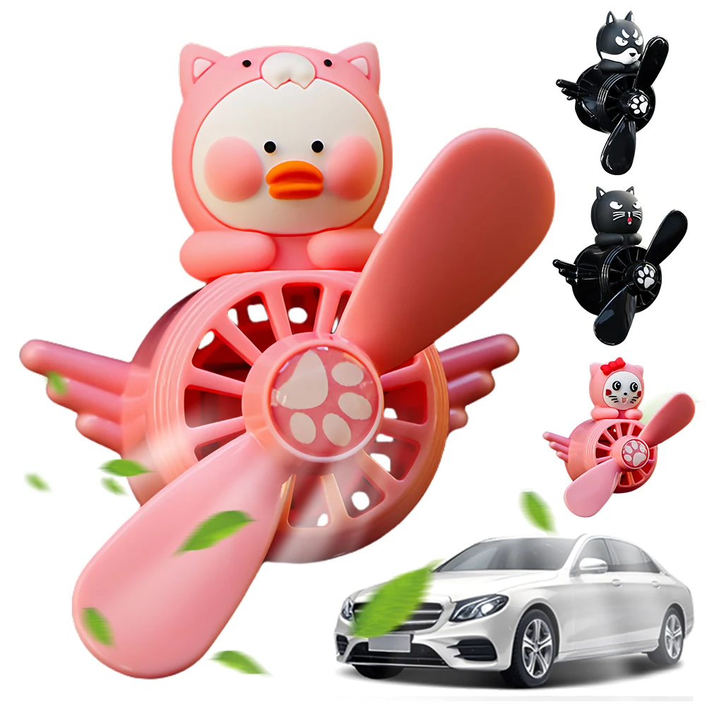 Car Air Freshener Air Outlet Aroma Diffuser Little Duck Car Aromatherapy Pilot Rotating Propeller Car Ornaments Accessories