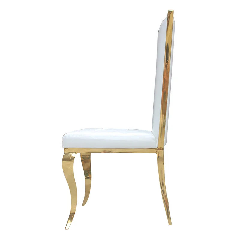 Luxury Gold Crown Dining Chair Soft Padded Seat Backrest Metal Frame for Home Kitchen Hotel Banquet Commercial Wedding Event Use