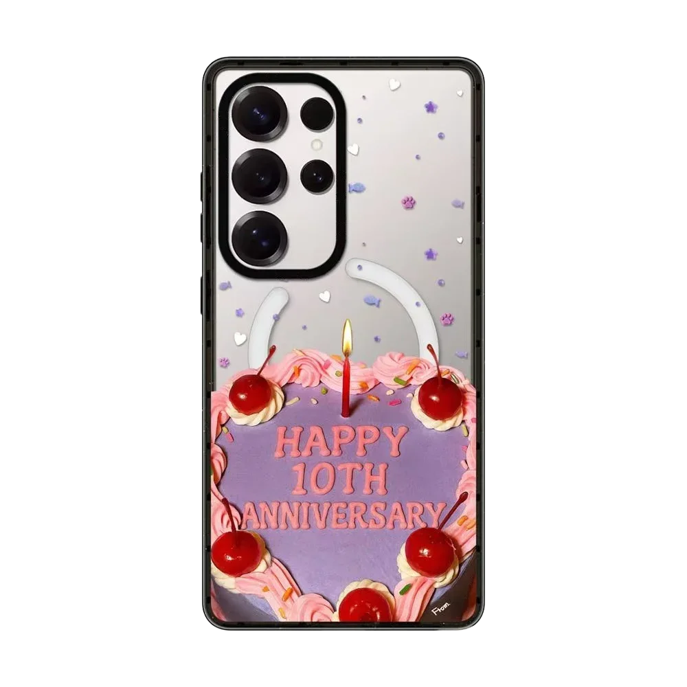 

Simple Pink Cake Mirror / Acrylic Magnetic Case: Compatible with Samsung Galaxy S23 U S24U S25 Ultra S25+ Plus Shell