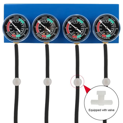 Imagen 2 del producto Herramienta sincronizadora, medidor equilibrador de vacío, carburador de combustible de motocicleta para motores de 4 cilindros, máquinas con manguera
