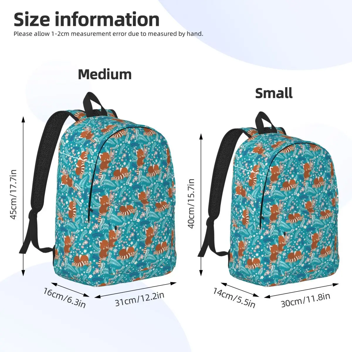 Red Panda Animal Backpack Daypack Large Capacity Kids BookBag School Bag Shoulder Bags for Boys Girls
