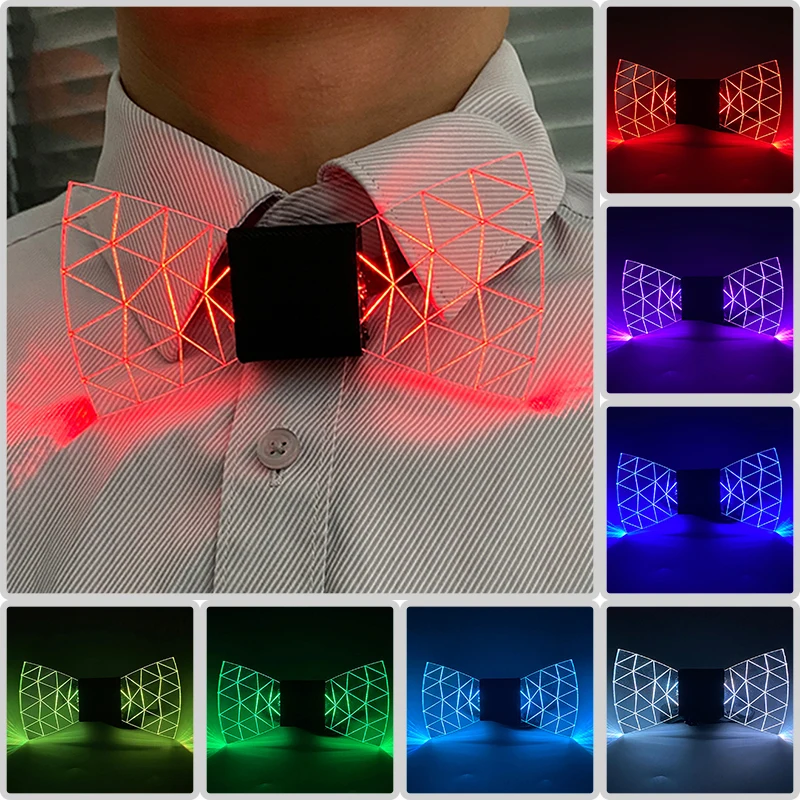 

Blinking Luminous LED Neon Men Bow Tie As Party Decoration Glowing For Music Nightclub Party Supplies Accessories