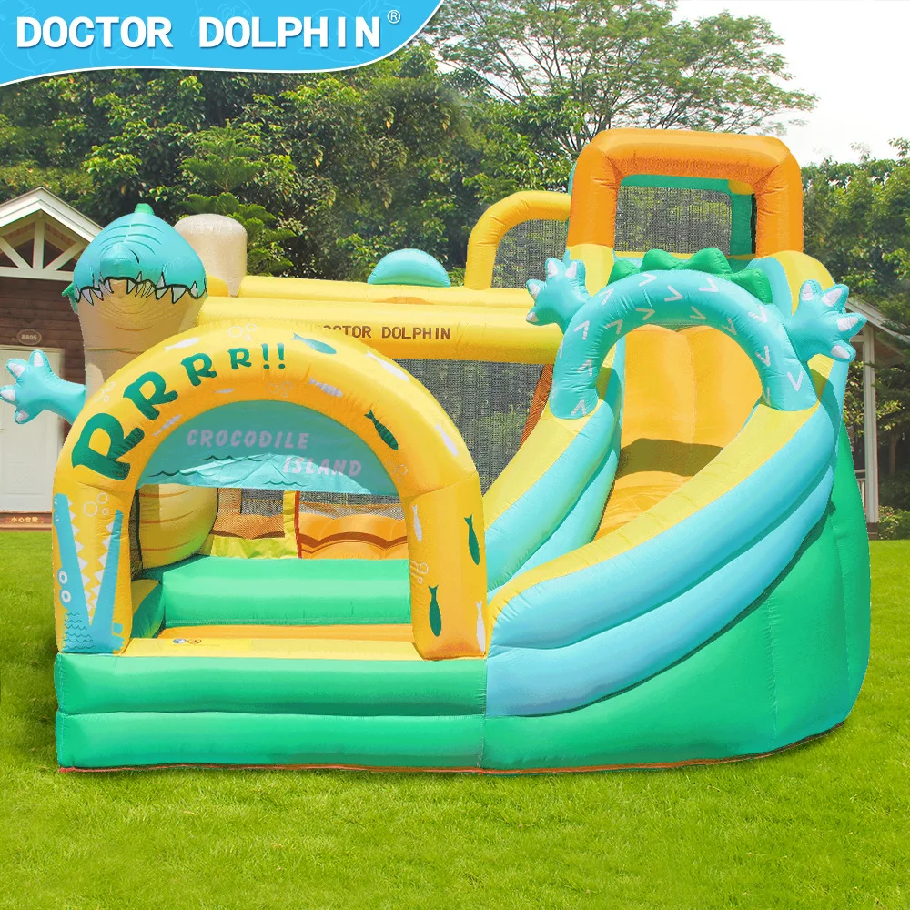 Doctor Dolphin Outdoor Inflatable Bouncy Castle Amusement Park Bounce House With Slide Jumping Castle Combination Kids Toys