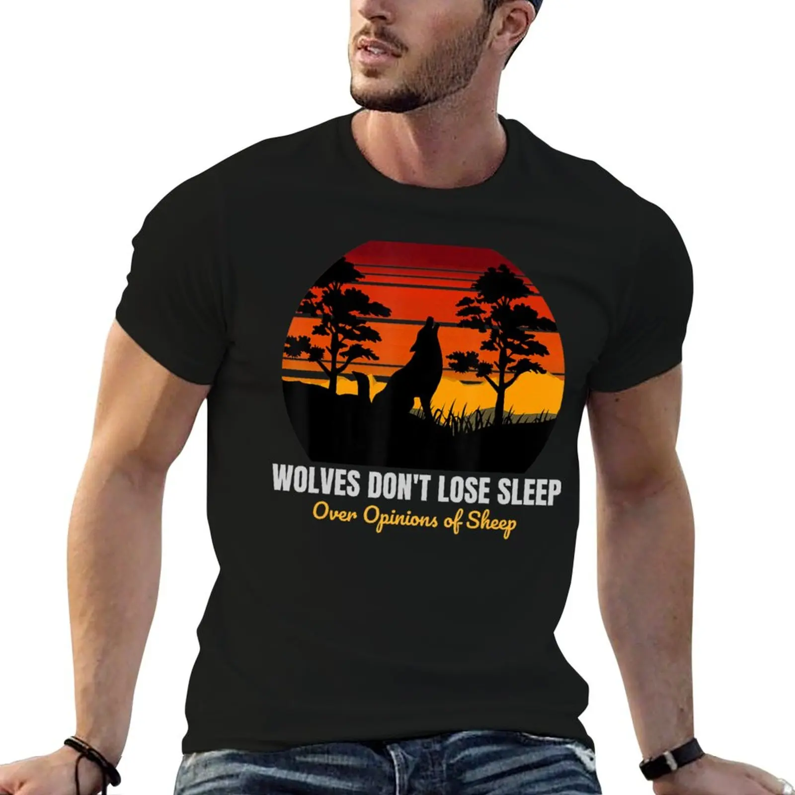 Wolves Don't Lose Sleep Over Opinions Of Sheep T-Shirt Plus Size Everyday Tee Shirt