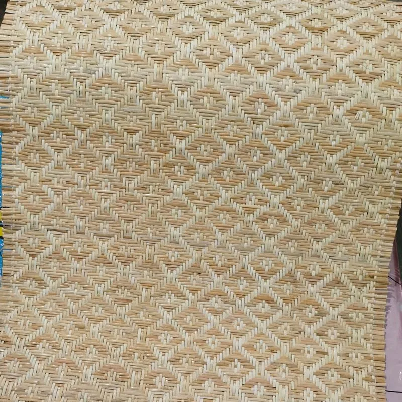 Rhombus Pattern Natural Rattan Roll Creative Weaving Indonesian Cane Webbing Material For Furniture Cabinet Decor